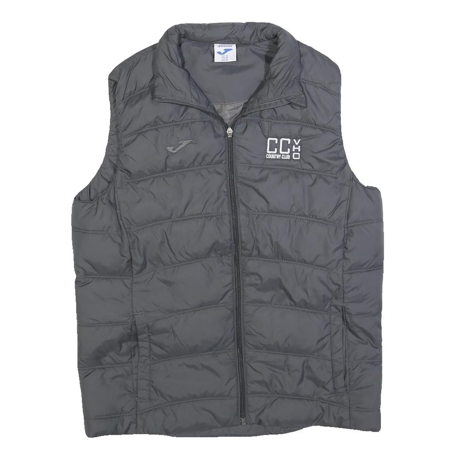 JOMA Mens Black Sleeveless Quilted Jacket M Polyester Blend Zip Outerwear