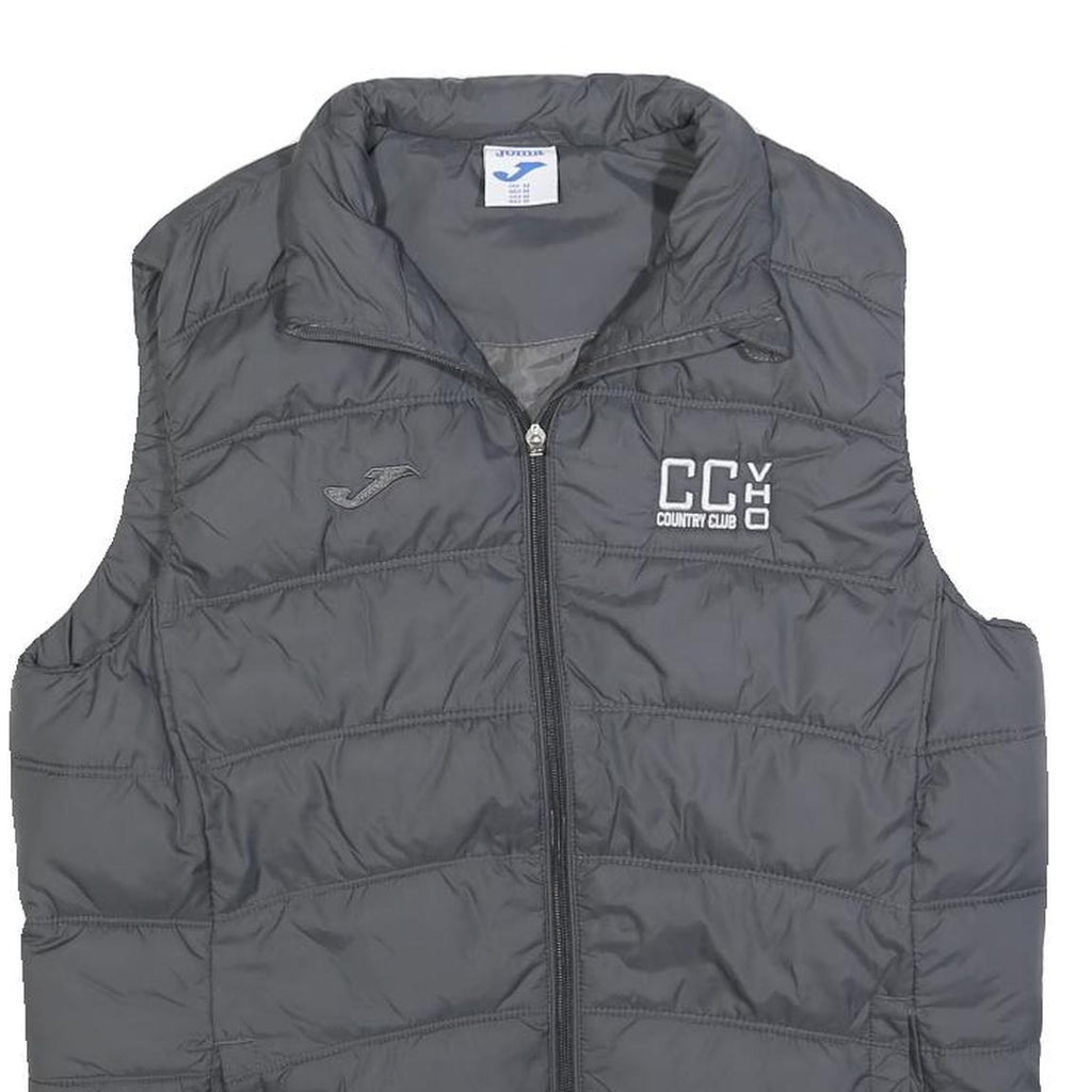 JOMA Mens Black Sleeveless Quilted Jacket M Polyester Blend Zip Outerwear