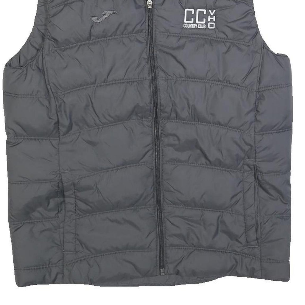 JOMA Mens Black Sleeveless Quilted Jacket M Polyester Blend Zip Outerwear