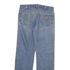 CARHARTT Mens Relaxed Blue Denim Jeans W34 L34 Zip Cotton Blend Casual Workwear