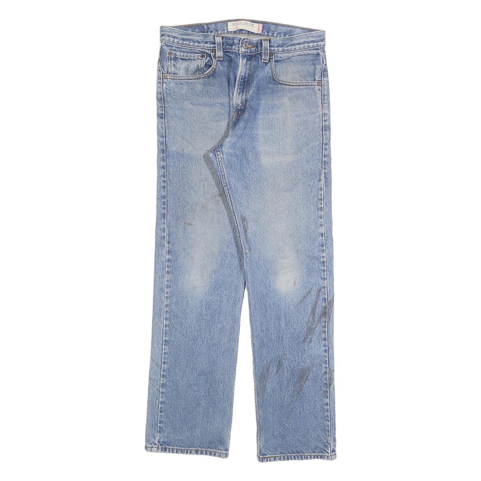 LEVI'S 505 Mens Jeans Blue Regular Straight Denim Medium W32 L32 Classic Fit