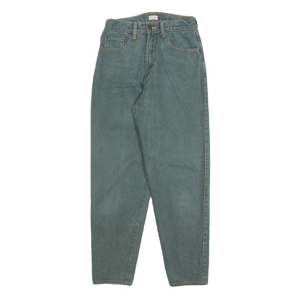 TRADERS Womens Jeans Green Regular Straight Denim W25 L28 Comfortable Cotton