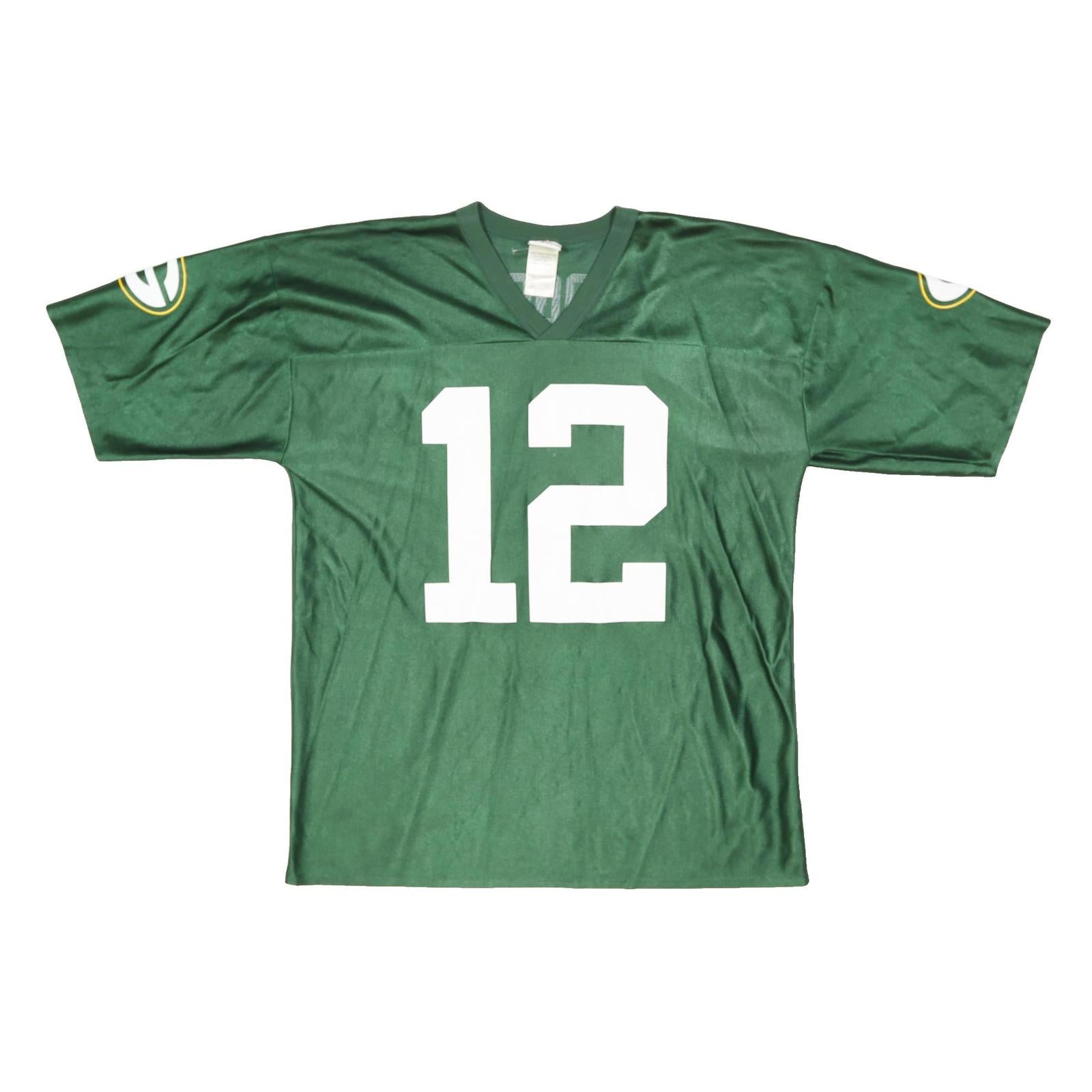 NFL Mens Green Football Shirt XL Short Sleeve V-Neck Rodgers Number 12