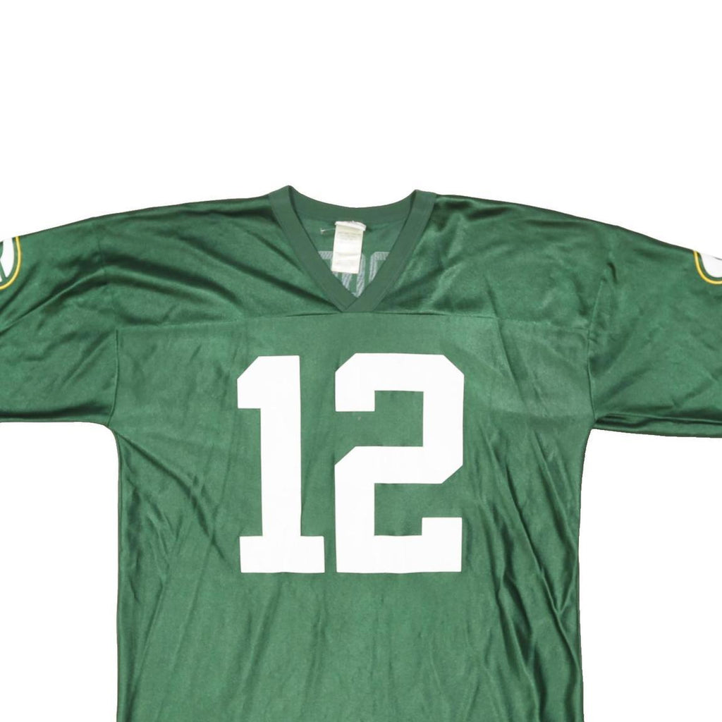 NFL Mens Green Football Shirt XL Short Sleeve V-Neck Rodgers Number 12