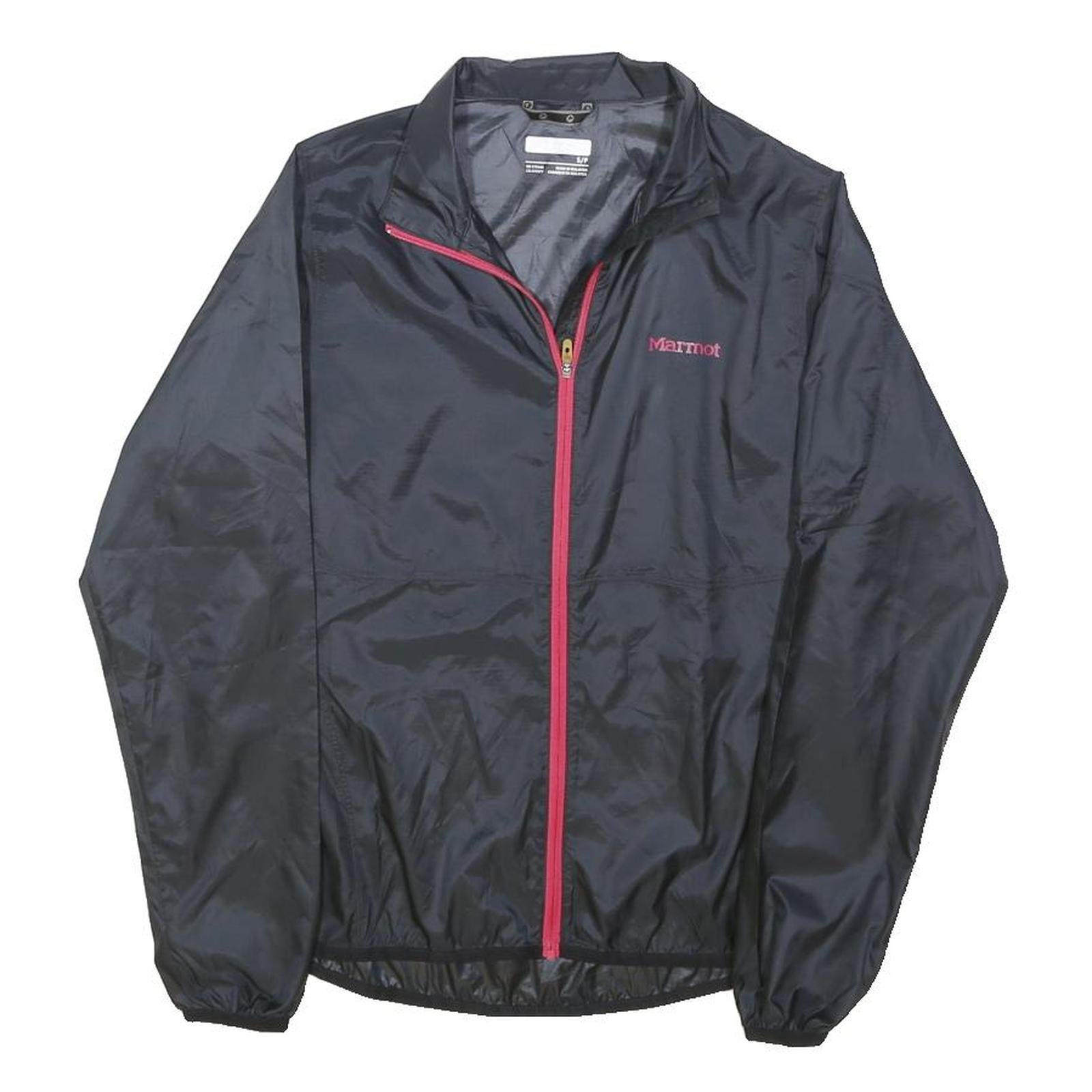 MARMOT Womens Black & Red Zip Jacket S Polyester Blend Outdoor Lightweight
