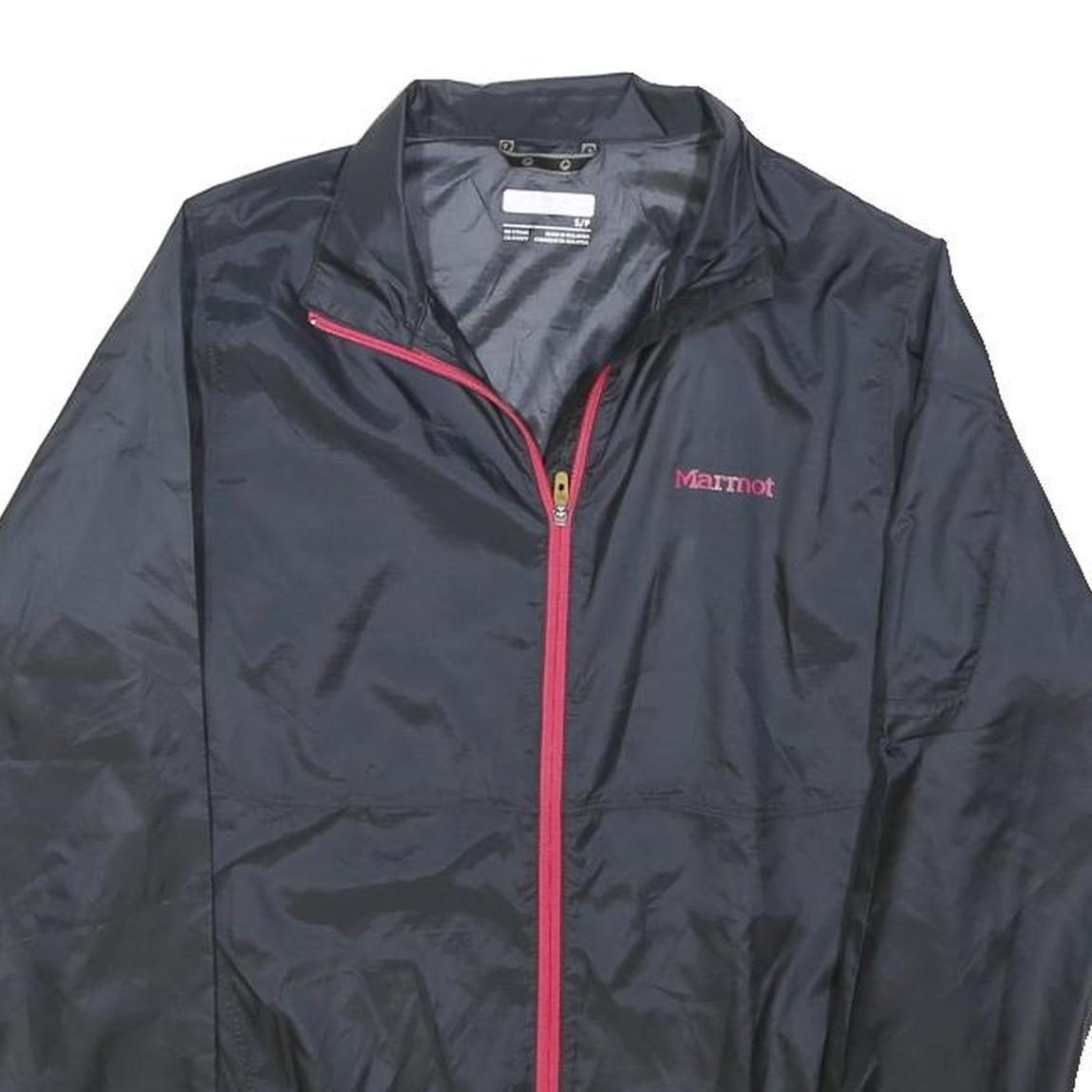 MARMOT Womens Black & Red Zip Jacket S Polyester Blend Outdoor Lightweight