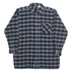 Mens Shirt Grey Check Long Sleeve L