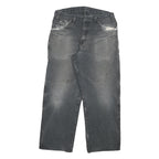 DICKIES Mens Jeans Black Relaxed Straight Denim Medium W30 L26 Distressed Ripped