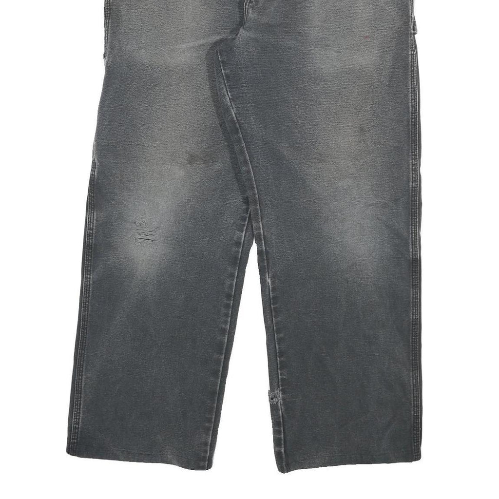 DICKIES Mens Jeans Black Relaxed Straight Denim Medium W30 L26 Distressed Ripped