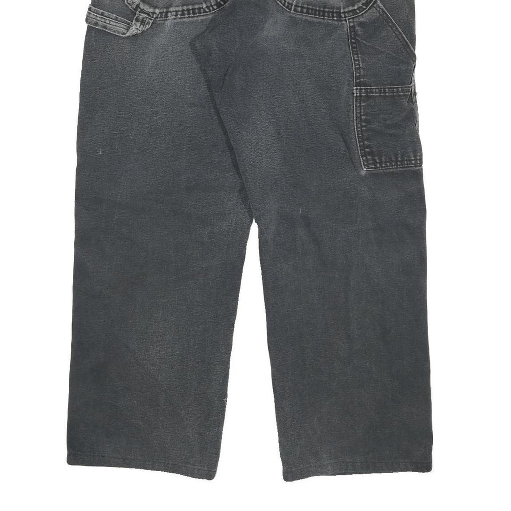 DICKIES Mens Jeans Black Relaxed Straight Denim Medium W30 L26 Distressed Ripped