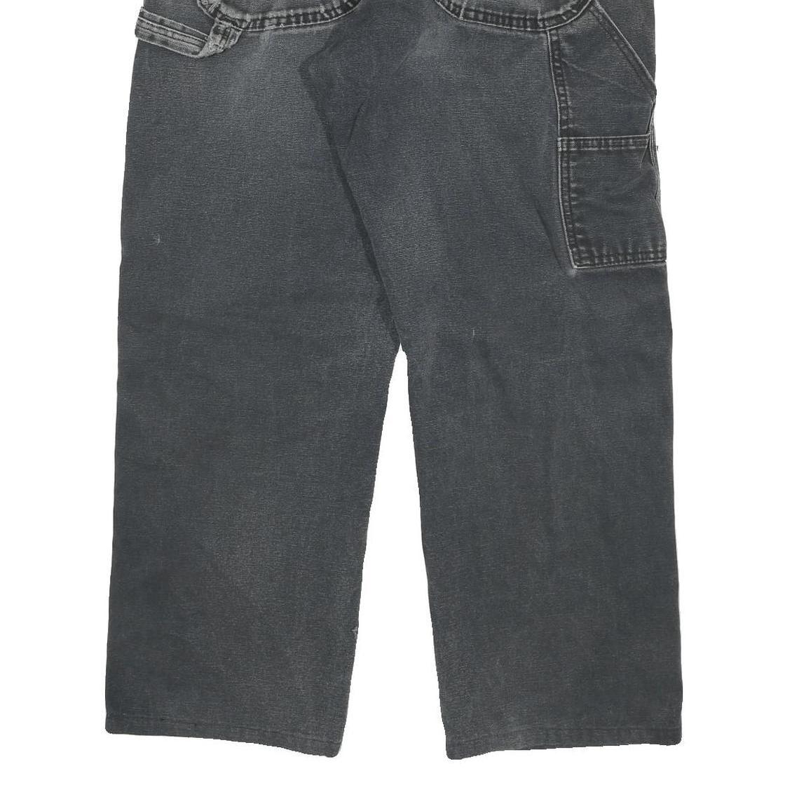 DICKIES Mens Jeans Black Relaxed Straight Denim Medium W30 L26 Distressed Ripped