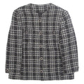 Womens Blazer Jacket White Wool Plaid M