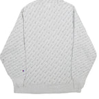 CHAMPION REVERSE WEAVE Mens Grey All Over Logo Print Pullover Hoodie XL