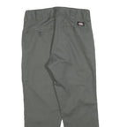 DICKIES Womens Cotton Blend Grey Regular Straight Trousers W29 L26 Workwear