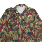 Mens Green Brown Camouflage Zip Jacket M Cotton Blend Military Style Outdoor