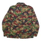 Mens Green Brown Camouflage Zip Jacket M Cotton Blend Military Style Outdoor