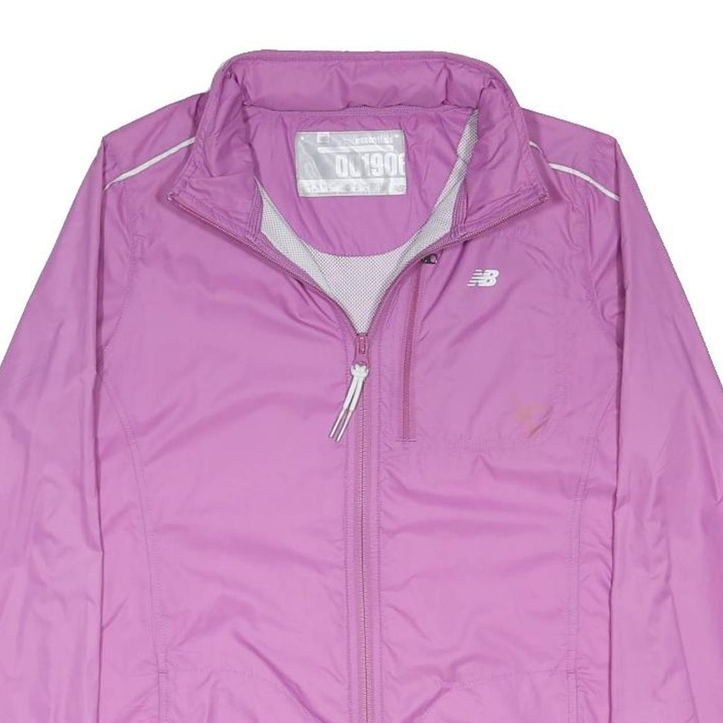 NEW BALANCE Womens Purple Track Jacket UK 12 Polyester Blend Zip Sportswear