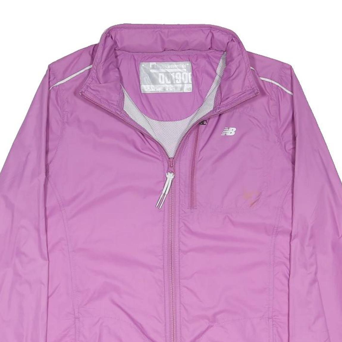 NEW BALANCE Womens Purple Track Jacket UK 12 Polyester Blend Zip Sportswear