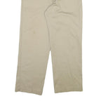 DICKIES Mens Beige Cotton Blend Regular Straight Trousers W36 L30 Workwear Zip
