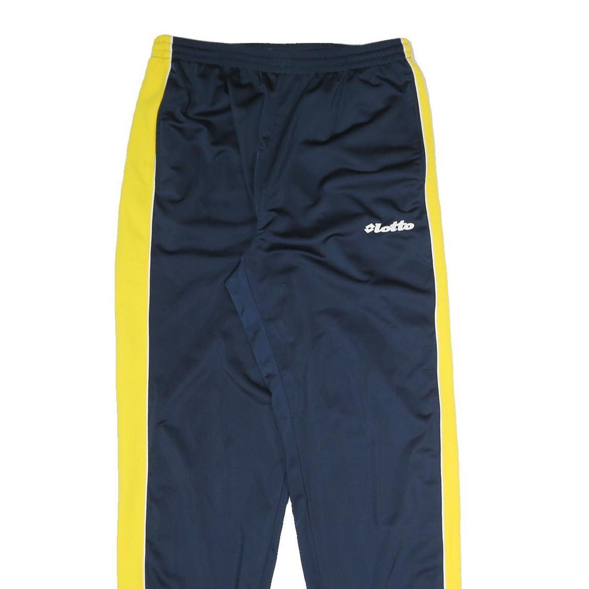 LOTTO Mens Joggers Navy Blue & Yellow Slim Tapered L W32 L33 Sportswear