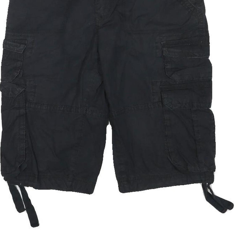 DECREE Womens Black Cargo Cotton Blend Shorts M W30 Utility Casual Summer