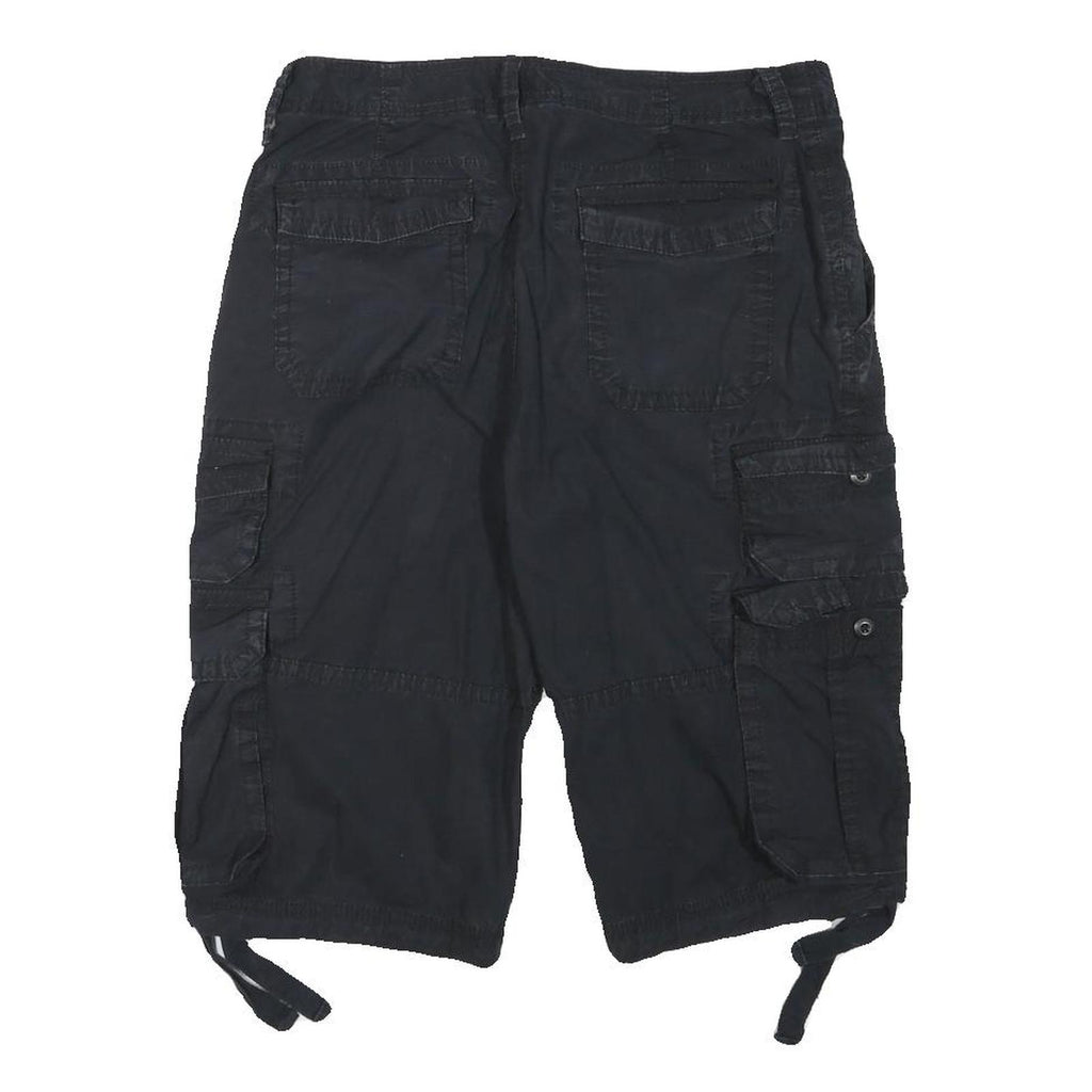 DECREE Womens Black Cargo Cotton Blend Shorts M W30 Utility Casual Summer