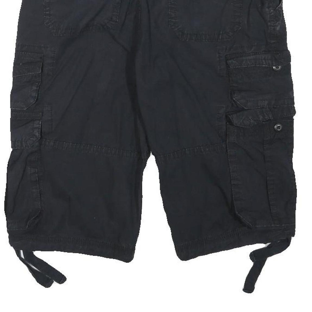 DECREE Womens Black Cargo Cotton Blend Shorts M W30 Utility Casual Summer