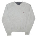 TOMMY HILFIGER Mens Jumper Grey Tight Knit L