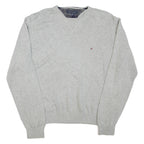 TOMMY HILFIGER Mens Jumper Grey Tight Knit L