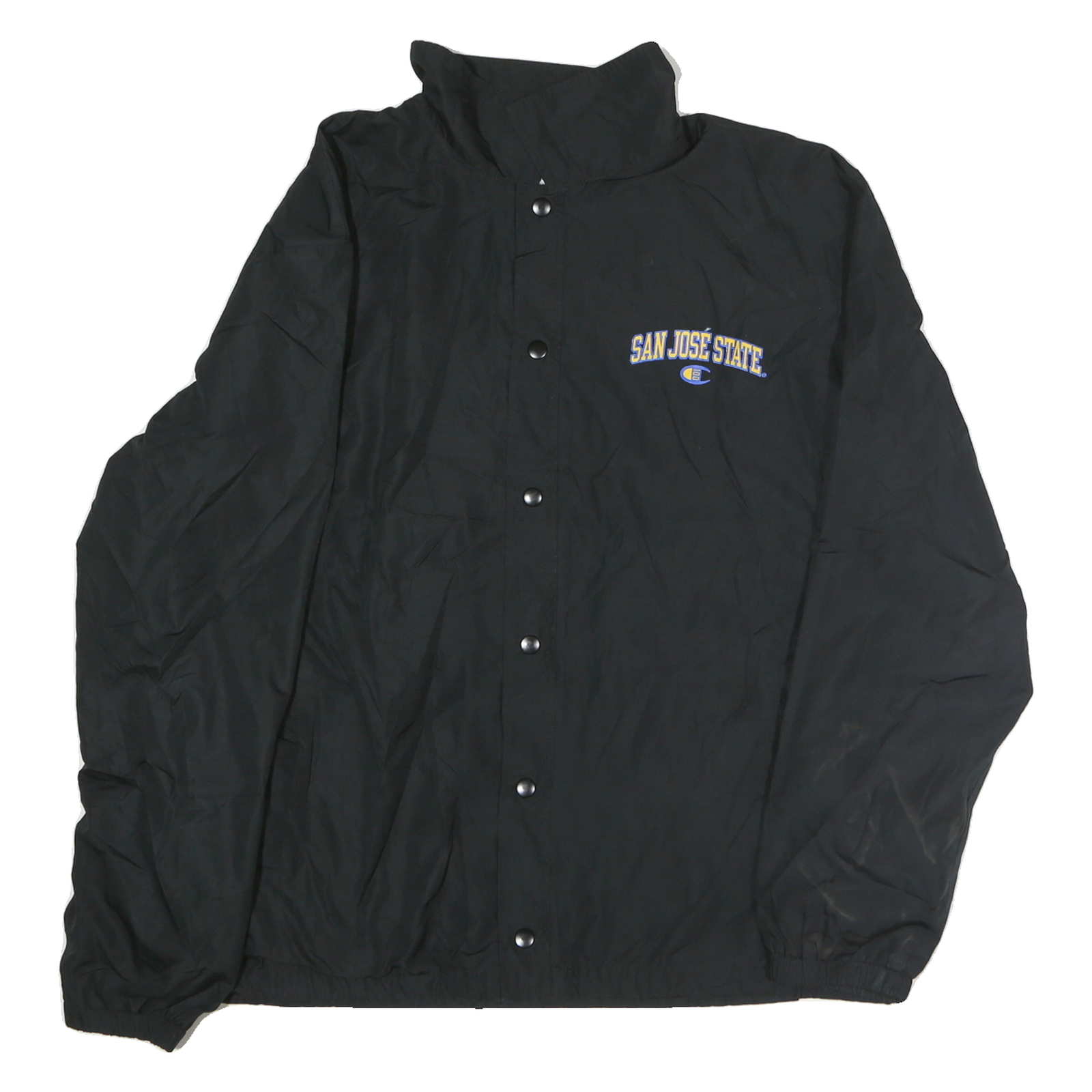 CHAMPION Mens Black San Jose State Embroidered Jacket L Polyester Blend Zip