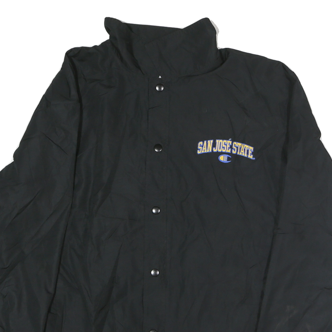 CHAMPION Mens Black San Jose State Embroidered Jacket L Polyester Blend Zip