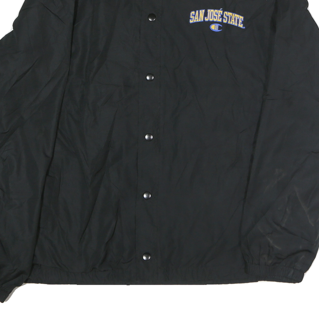 CHAMPION Mens Black San Jose State Embroidered Jacket L Polyester Blend Zip