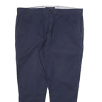 TOMMY HILFIGER Mens Cotton Blend Navy Slim Straight Trousers W36 L26 Casual