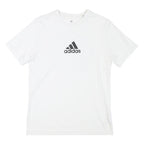 ADIDAS Mens White Graphic Logo T-Shirt S Short Sleeve Crew Neck Casual