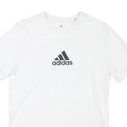 ADIDAS Mens White Graphic Logo T-Shirt S Short Sleeve Crew Neck Casual