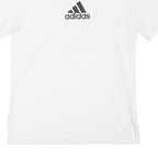 ADIDAS Mens White Graphic Logo T-Shirt S Short Sleeve Crew Neck Casual