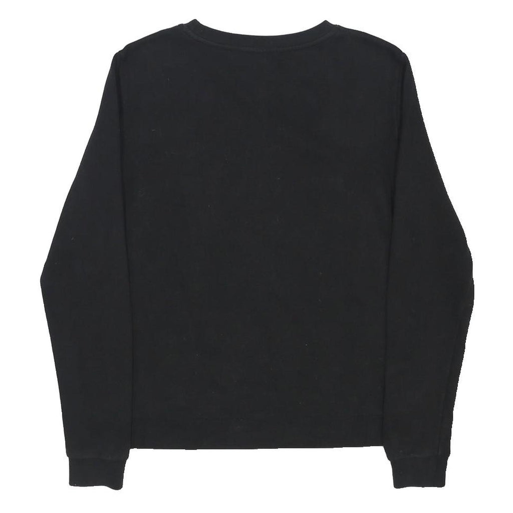 KARL LAGERFELD Womens Black Sweatshirt Crew Neck XS Logo Print Cotton Pullover