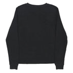 KARL LAGERFELD Womens Black Sweatshirt Crew Neck XS Logo Print Cotton Pullover