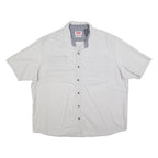 WRANGLER Mens White Relaxed Fit 2XL Cotton Blend Short Sleeve Shirt Casual