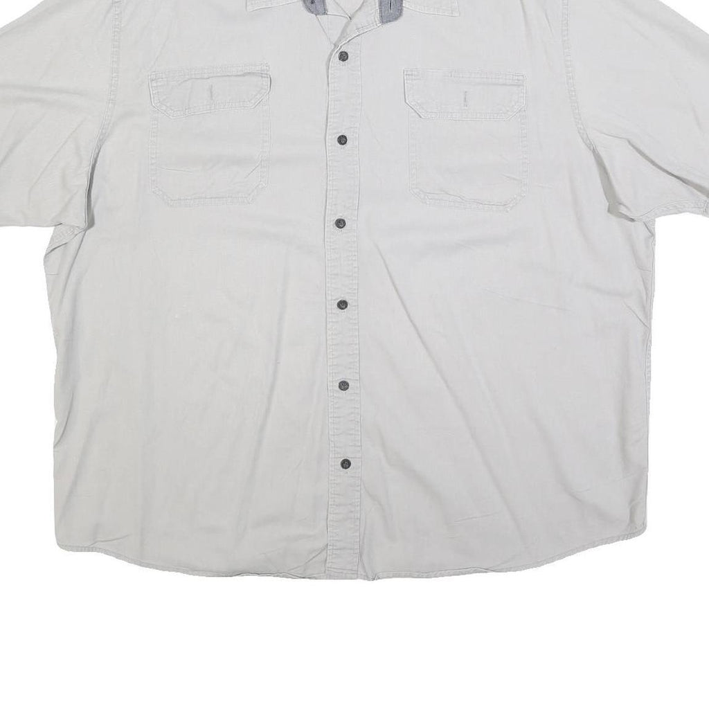 WRANGLER Mens White Relaxed Fit 2XL Cotton Blend Short Sleeve Shirt Casual