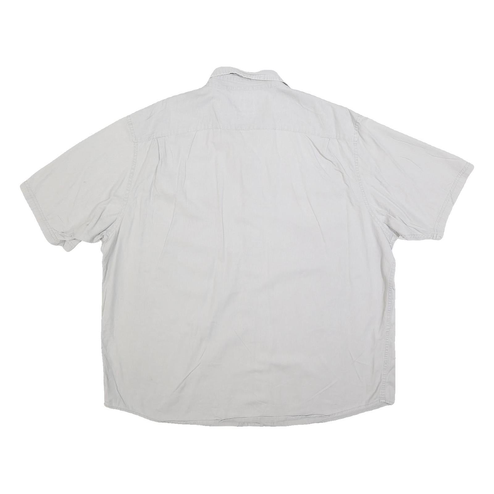 WRANGLER Mens White Relaxed Fit 2XL Cotton Blend Short Sleeve Shirt Casual