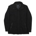 GUESS Mens Black Wool Blend Jacket S Zip Closure Classic Fit Outerwear
