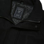 GUESS Mens Black Wool Blend Jacket S Zip Closure Classic Fit Outerwear