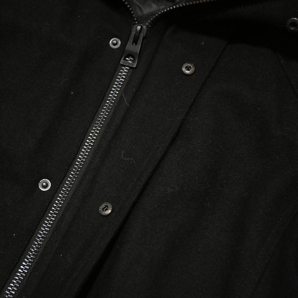 GUESS Mens Black Wool Blend Jacket S Zip Closure Classic Fit Outerwear