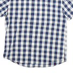 TOMMY HILFIGER Mens Blue & White Check Shirt XL Cotton Blend Short Sleeve Casual