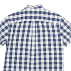 TOMMY HILFIGER Mens Blue & White Check Shirt XL Cotton Blend Short Sleeve Casual