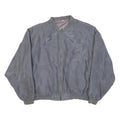 Mens Grey Plain Zip Bomber Jacket M Polyester Blend Classic Fit Casual Outerwear