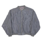 Mens Grey Plain Zip Bomber Jacket M Polyester Blend Classic Fit Casual Outerwear