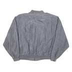 Mens Grey Plain Zip Bomber Jacket M Polyester Blend Classic Fit Casual Outerwear