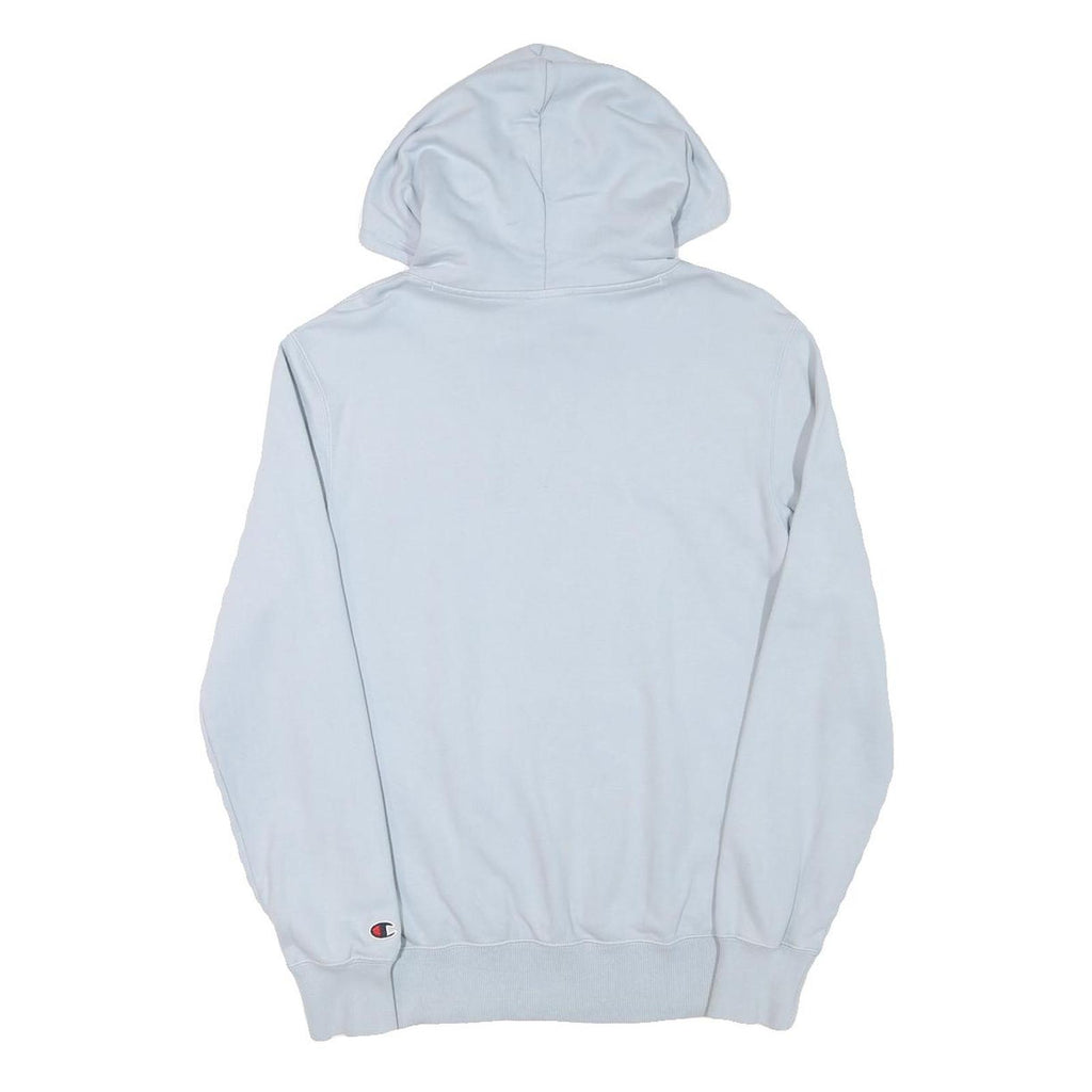 CHAMPION Mens Blue Pullover Hoodie S Champion Logo Cotton Blend
